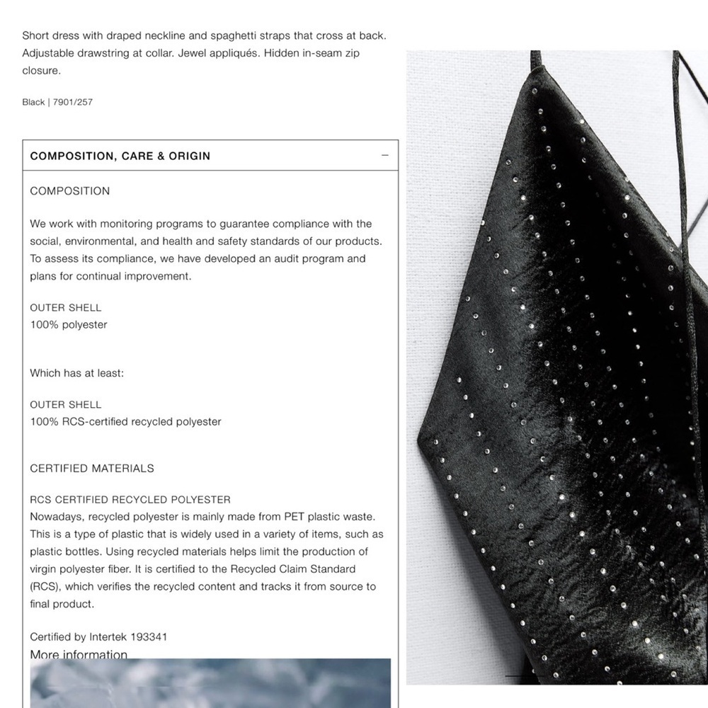 Zara Black satin effect crystal rhinestone jewelled cowl neck mini slip dress M - Picture 6 of 16